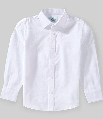 Class Club Little Boys Solid Linen Long Sleeve Button Down Shirt