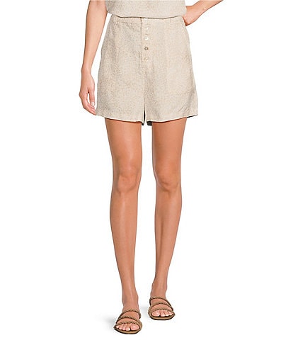 Cloth & Stone Button Front Linen Blend Coordinating Shorts