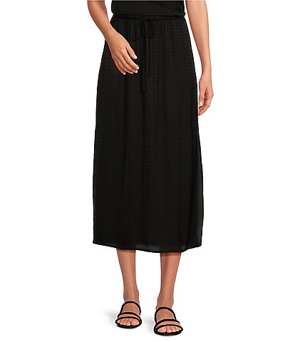 Cloth & Stone Woven High Rise Side Slit A-Line Midi Skirt