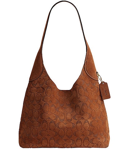 COACH Brooklyn 28 Signature Suede Shoulder Bag