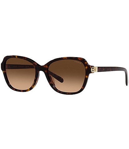 COACH Women's 56mm Dark Tortoise Cat Eye Sunglasses