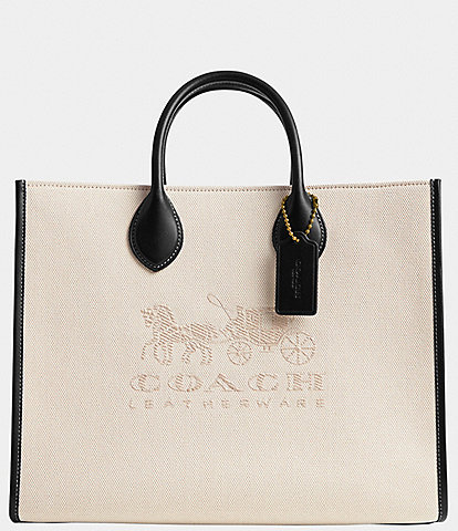 COACH Ace 35 Canvas & Leather Colorblock Tote Bag