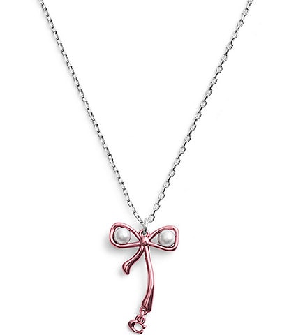 COACH Bowtique Pearl Short Pendant Necklace