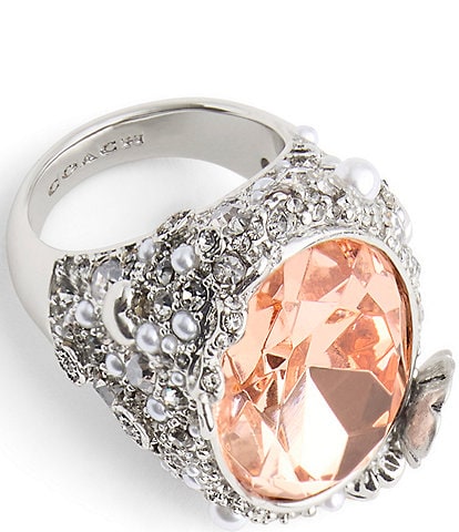 COACH Bowtique Stone Cocktail Ring