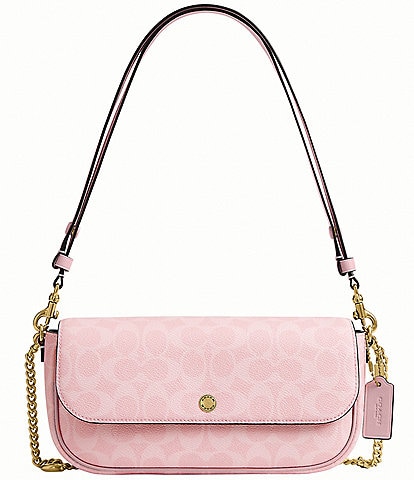 COACH Boxed Brook Signature Canvas Flap Charm Chain Shoulder Bag