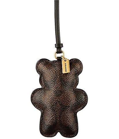 COACH Signature Canvas Puffy Bear Bag Charm