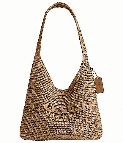 COACH Brooklyn 28 Straw Shoulder Bag