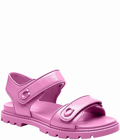 COACH Brynn Crinkle Patent Leather Sandals