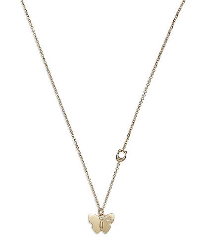 COACH Butterfly Short Pendant Necklace