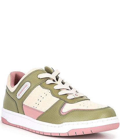 COACH C201 Low-Top Leather and Suede Lace-Up Retro Sneakers