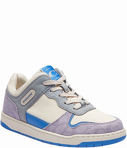 COACH C201 Low Top Signature Canvas Lace-Up Retro Sneakers