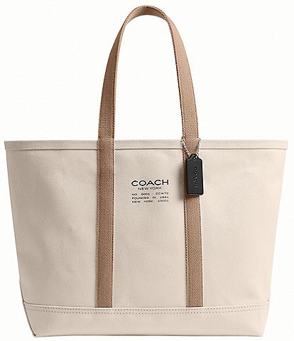 COACH Canvas/Smooth Leather/Grosgrain Unlined Utility Tote Bag