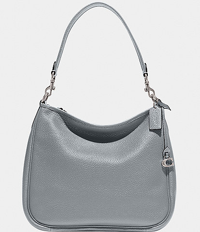 COACH Cary Pebbled Leather Silver Tone Shoulder Bag