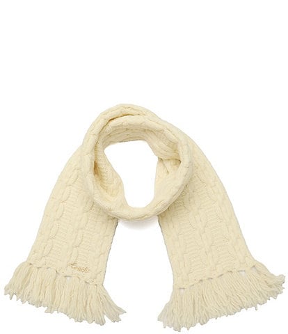COACH Chain Cable Knit Fringe Oblong Scarf