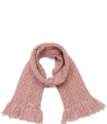COACH Chain Cable Knit Fringe Oblong Scarf