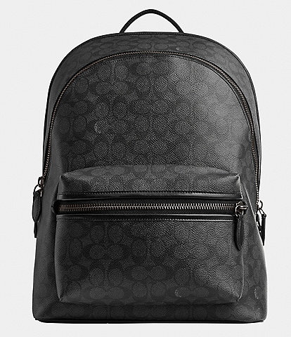 COACH Charter Signature Coated Canvas/Refined Calfskin Leather Backpack