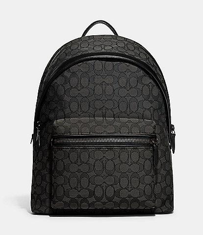 COACH Charter Signature Jacquard/Refined Calfskin Leather Backpack