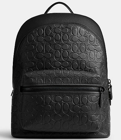 COACH Charter Signature Polished Pebble Leather Backpack