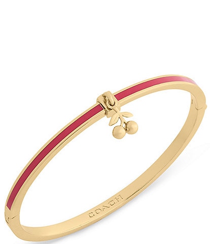 COACH Cherry Charm Enamel Bangle Bracelet