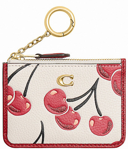 COACH Essential Cherry Print Mini Skinny ID Card Case