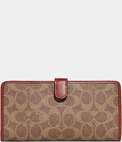COACH Coated Signature Canvas Skinny Wallet