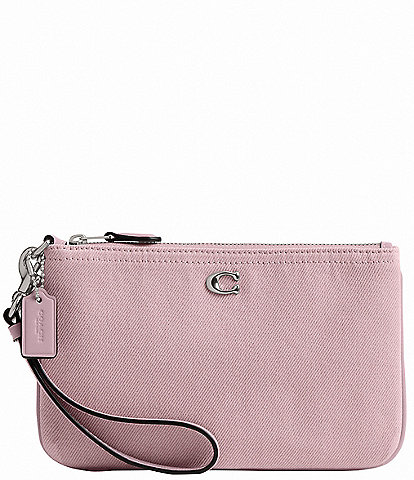 COACH Colored Denim Small Wristlet