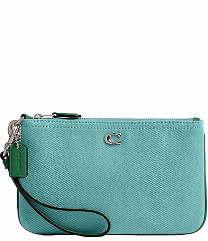 COACH Colored Denim Small Wristlet