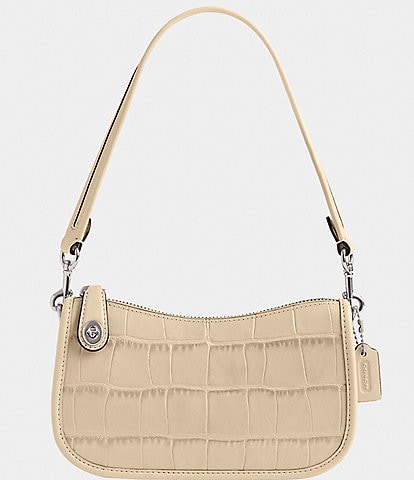 COACH Swinger 20 Crocodile Embossed Shoulder Bag