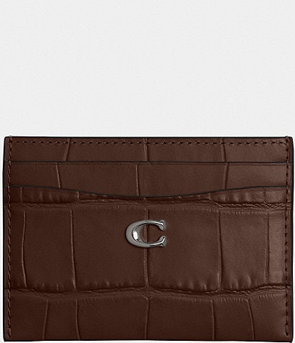 COACH Crocodile Embossed Essential Card Case