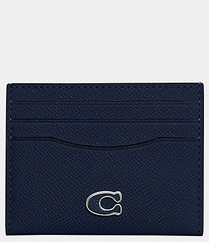 COACH Crossgrain Leather Flat Card Case