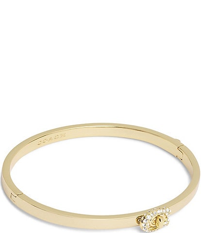 COACH Crystal Signature C Pav Turnlock Bangle Bracelet