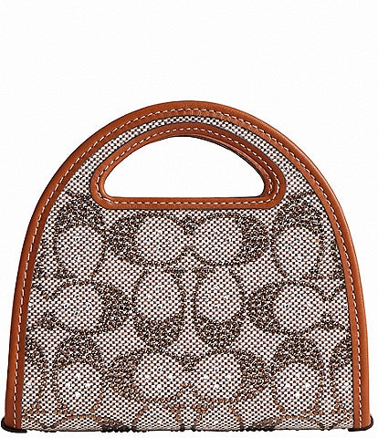 COACH Crystal Signature Top Handle Card Case Crossbody Bag