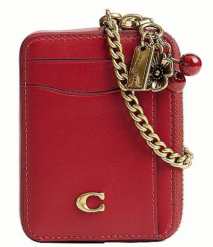 COACH Essential Cherry Charm Chain Card Case