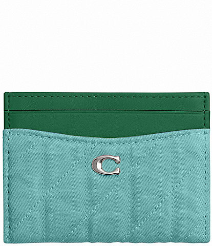 COACH Essential Denim Quilted Card Case