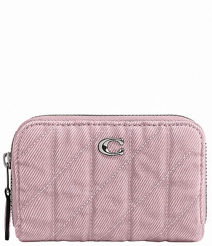 COACH Essential Denim Small Zip Around Card Case