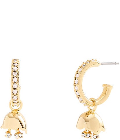 COACH Floral Huggie Hoop Earrings