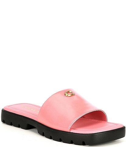 COACH Florence Leather Slide Sandals