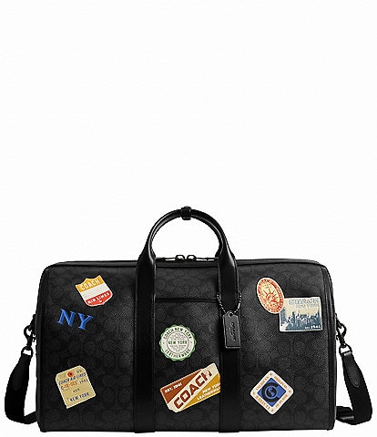 COACH Gotham 45 Signature Canvas Patches Duffle Bag