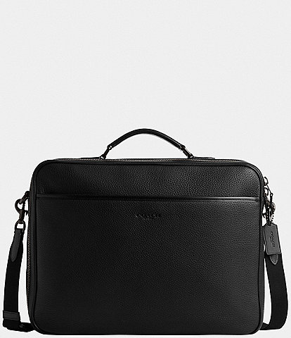 COACH Gotham Pebble Leather/Refined Calfskin Leather Convertible Brief Case