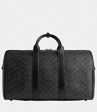 COACH Gotham Signature Coated Canvas and Refined Calfskin Leather Duffel Bag