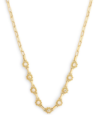 COACH Heirloom Tea Rose Bib Collar Necklace