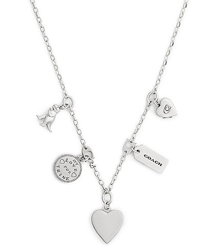 COACH Heritage Charm Bib Collar Necklace
