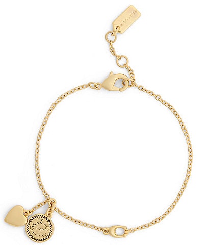 COACH Heritage Coin Heart Charm Line Bracelet