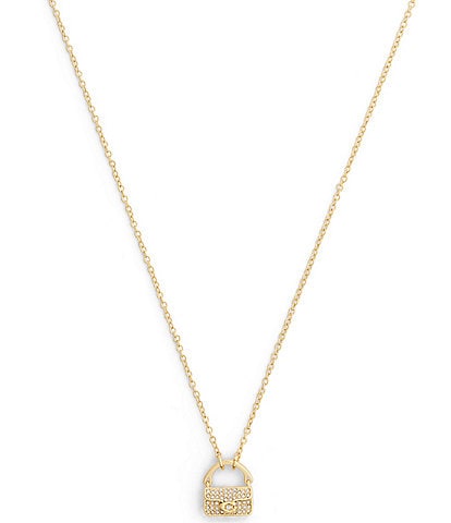 COACH Iconic Charms Pav Handbag Short Pendant Necklace