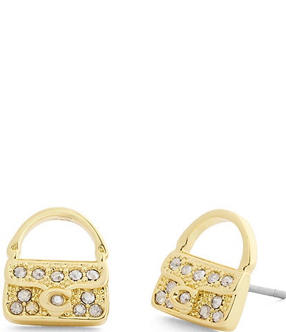 COACH Iconic Charms Pav Handbag Stud Earrings