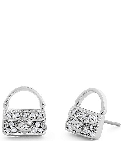 COACH Iconic Charms Pav Handbag Stud Earrings