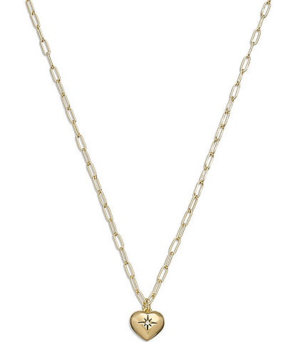 COACH Iconic Heart Crystal Short Pendant Necklace