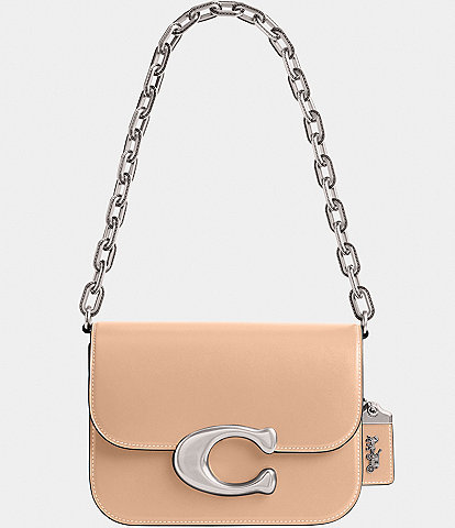 COACH Idol Luxe Leather Silver Hardware Shoulder Bag
