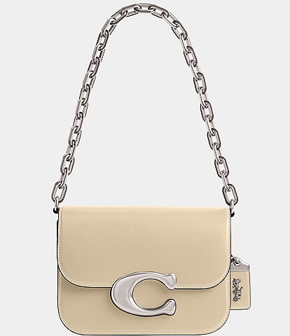COACH Idol Luxe Leather Silver Hardware Shoulder Bag