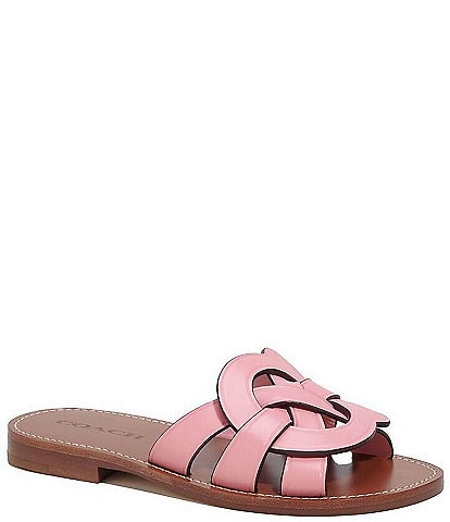 COACH Issa Leather Slide Sandals